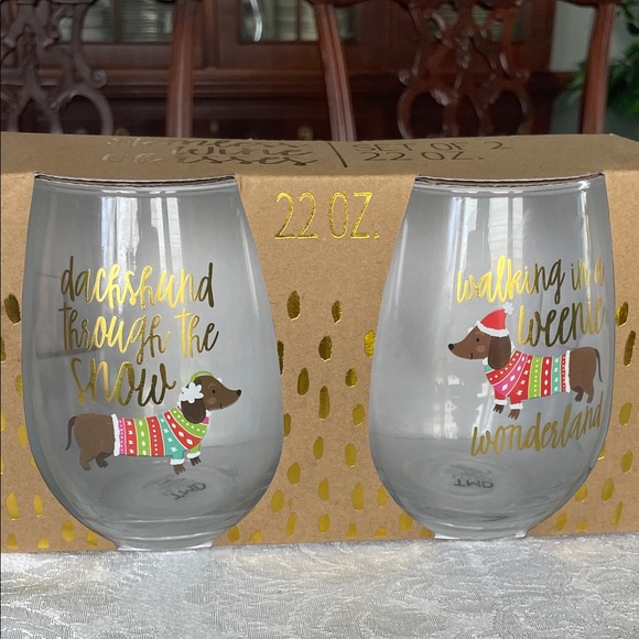 TMD retail Other - Dachshund Holiday Stemless Wine Glasses